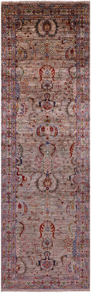 Peshawar Hand Knotted Wool Runner Rug - 2' 8" X 8' 6" - Golden Nile
