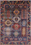 Blue Persian Fine Serapi Hand Knotted Wool Rug - 5' 10" X 8' 7" - Golden Nile