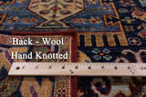 Blue Persian Fine Serapi Hand Knotted Wool Rug - 5' 10" X 8' 7" - Golden Nile