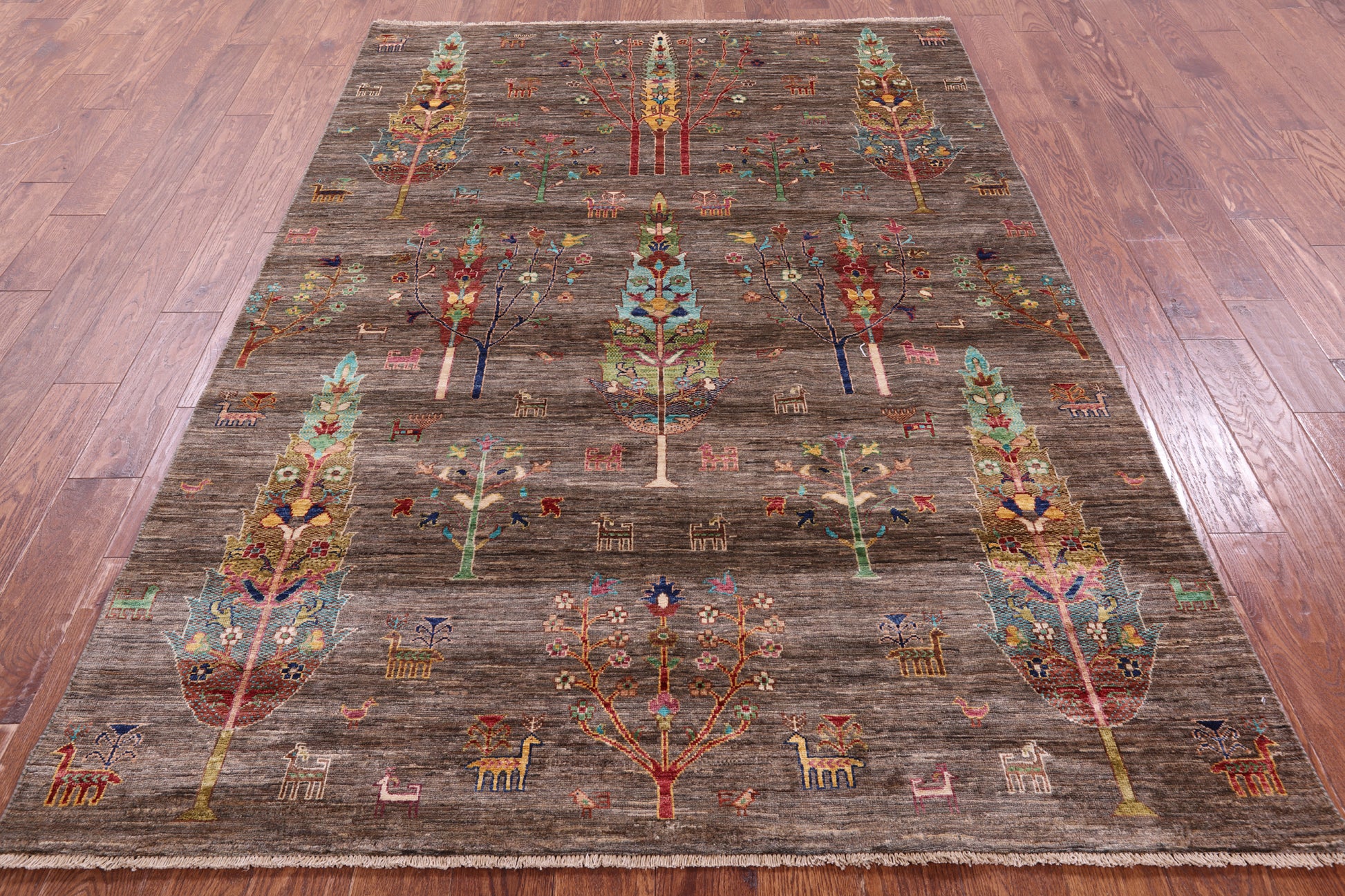 Tribal Persian Gabbeh Hand Knotted Wool Rug - 5' 8" X 8' 2" - Golden Nile