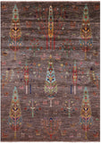 Tribal Persian Gabbeh Hand Knotted Wool Rug - 5' 8" X 8' 2" - Golden Nile