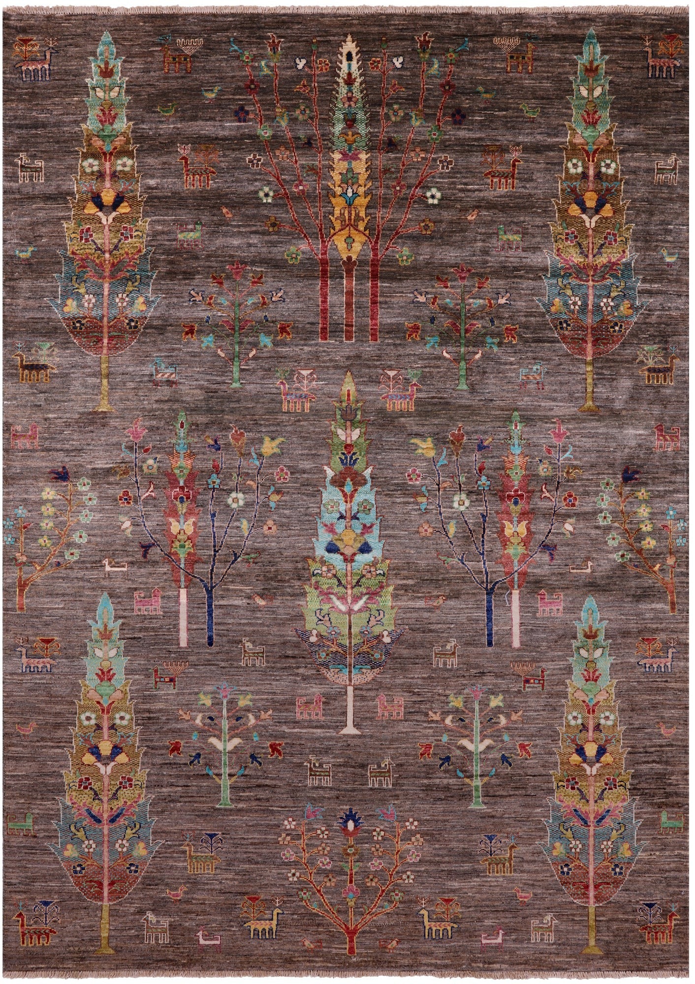 Tribal Persian Gabbeh Hand Knotted Wool Rug - 5' 8" X 8' 2" - Golden Nile