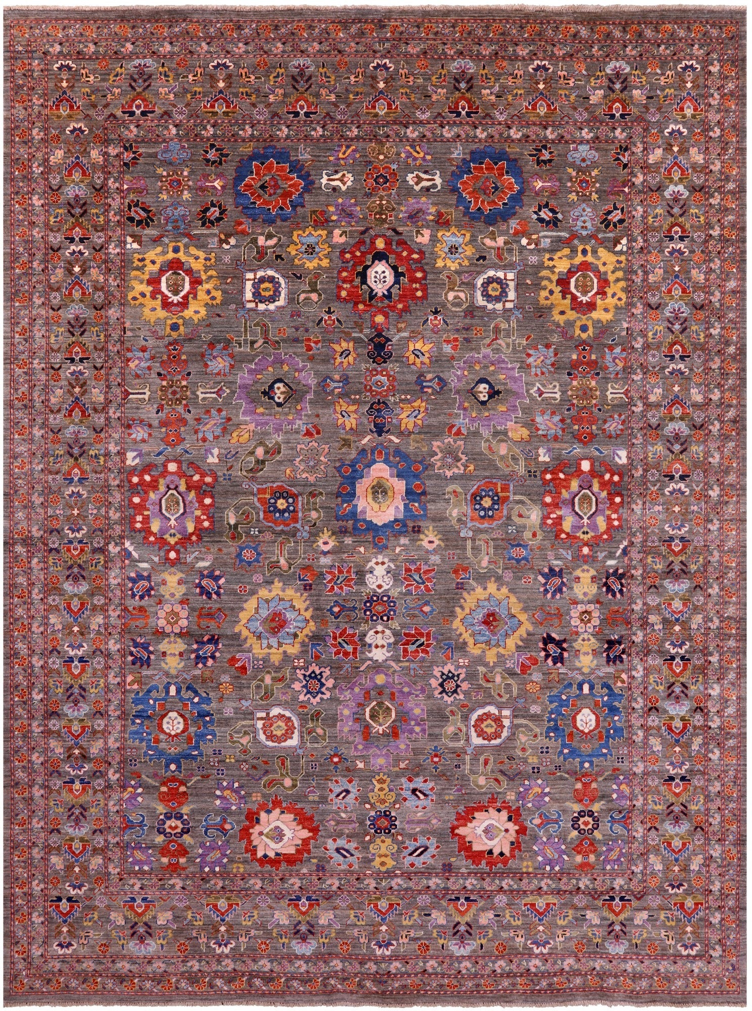 Persian Fine Serapi Hand Knotted Wool Rug - 8' 11" X 12' 0" - Golden Nile