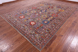 Persian Fine Serapi Hand Knotted Wool Rug - 8' 11" X 12' 0" - Golden Nile