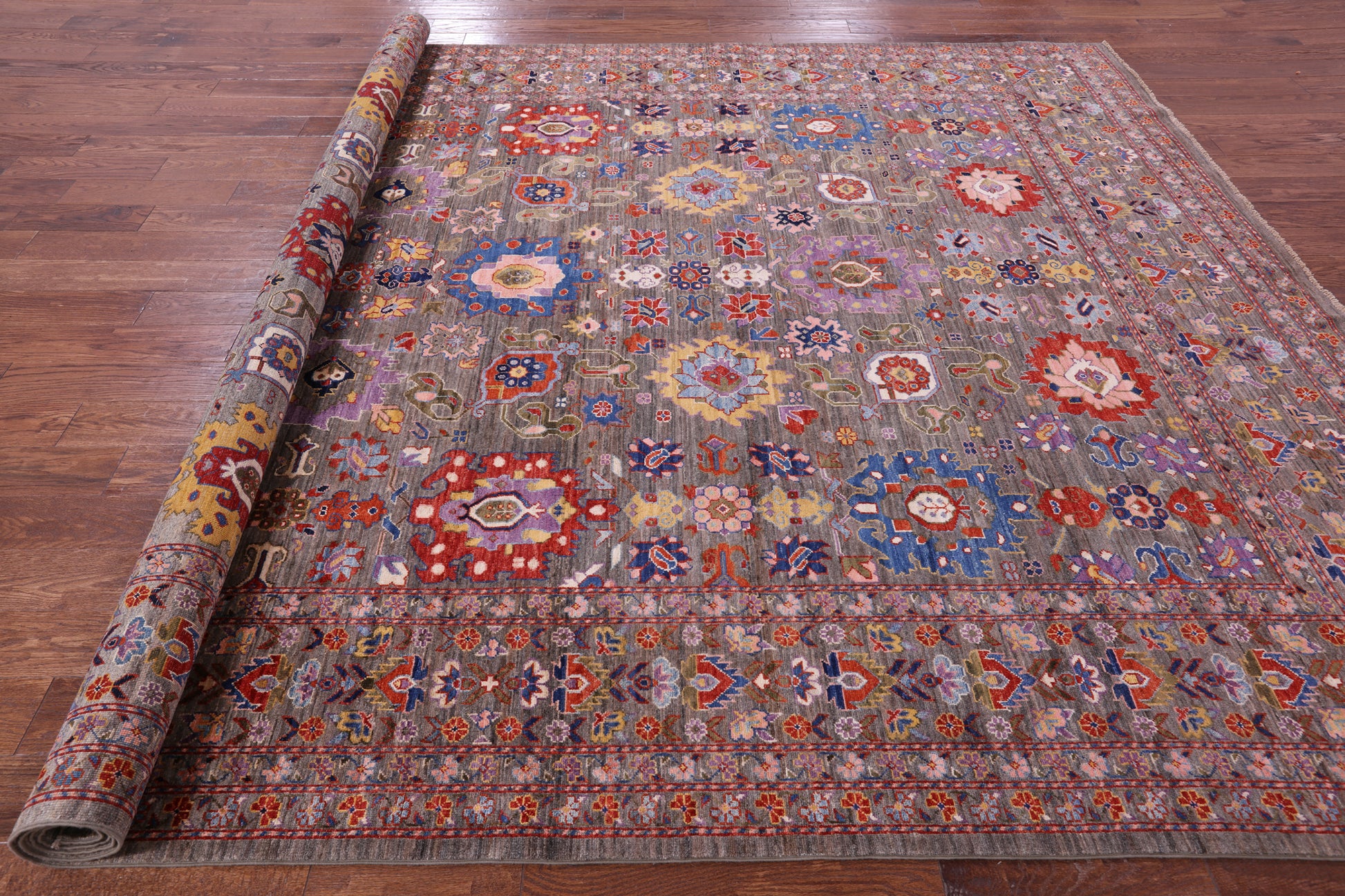 Persian Fine Serapi Hand Knotted Wool Rug - 8' 11" X 12' 0" - Golden Nile