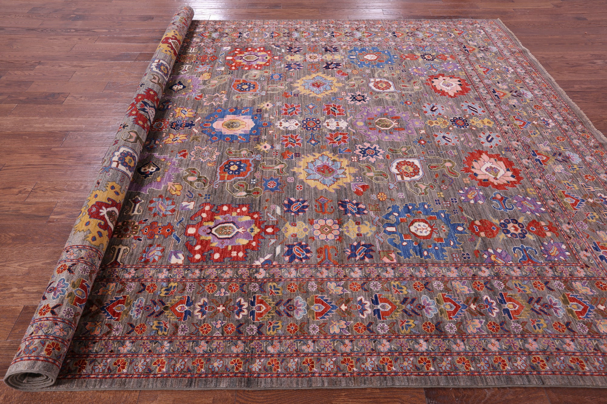 Persian Fine Serapi Hand Knotted Wool Rug - 8' 11" X 12' 0" - Golden Nile