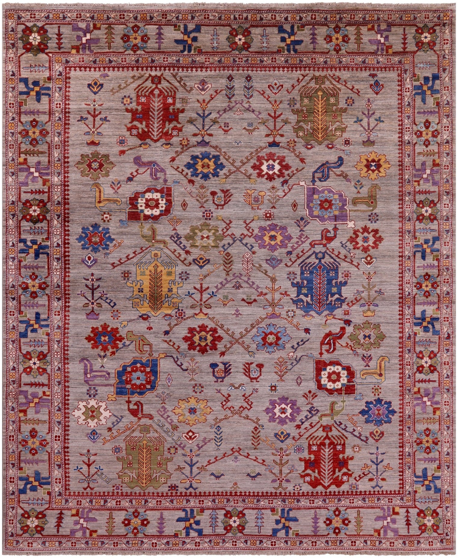 Persian Fine Serapi Hand Knotted Wool Rug - 8' 1" X 9' 8" - Golden Nile