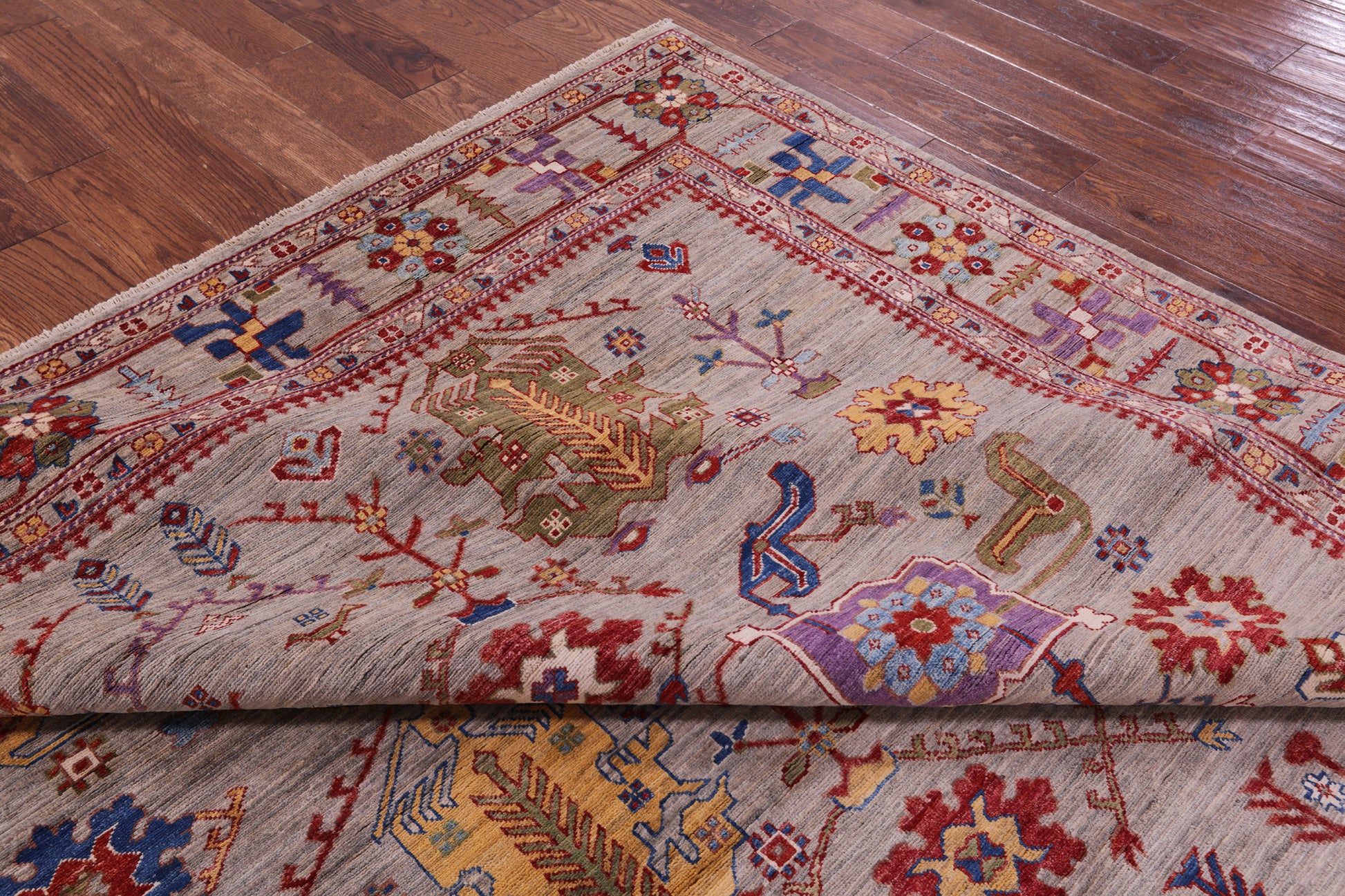 Persian Fine Serapi Hand Knotted Wool Rug - 8' 1" X 9' 8" - Golden Nile