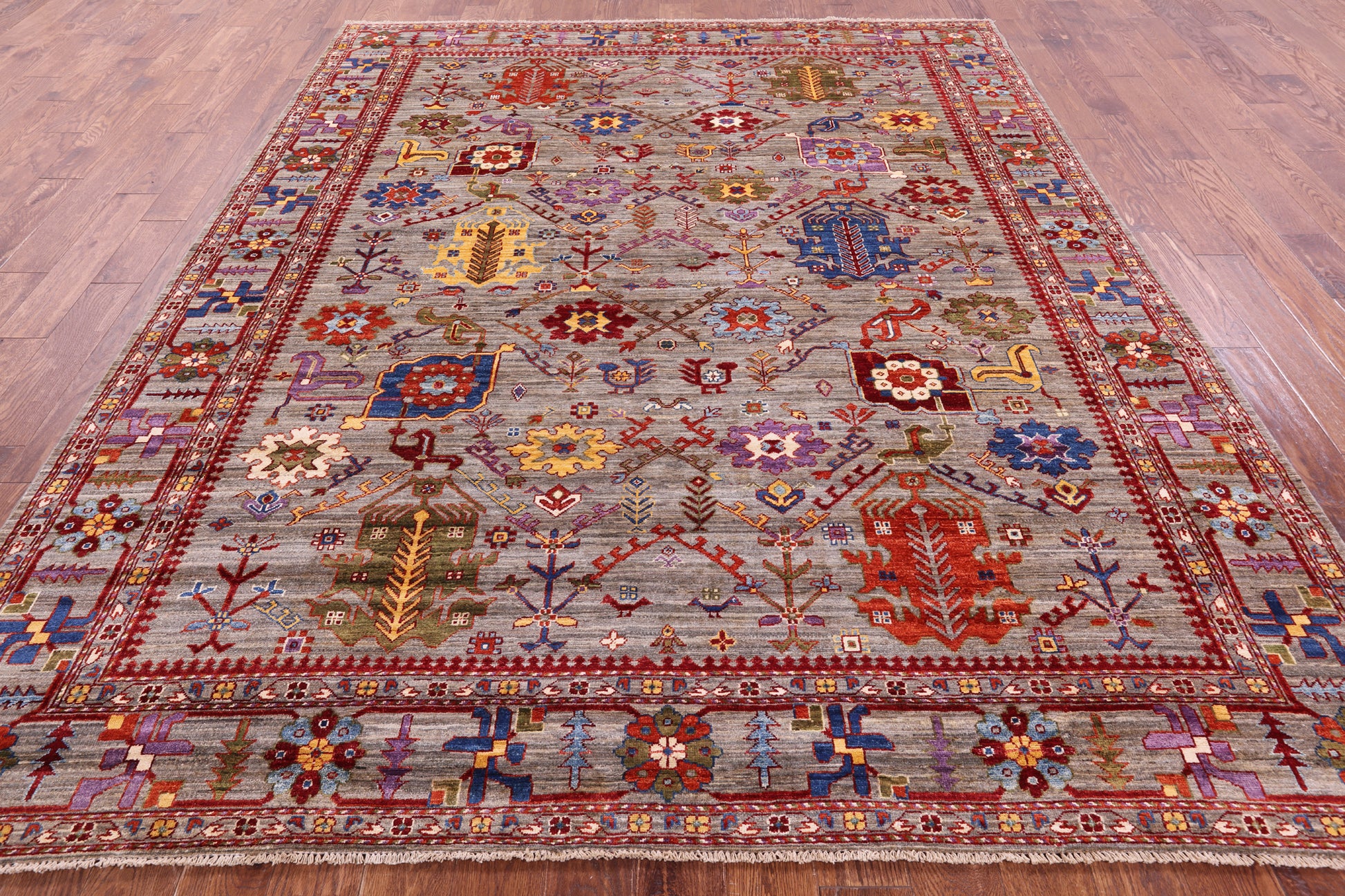 Persian Fine Serapi Hand Knotted Wool Rug - 8' 2" X 9' 11" - Golden Nile