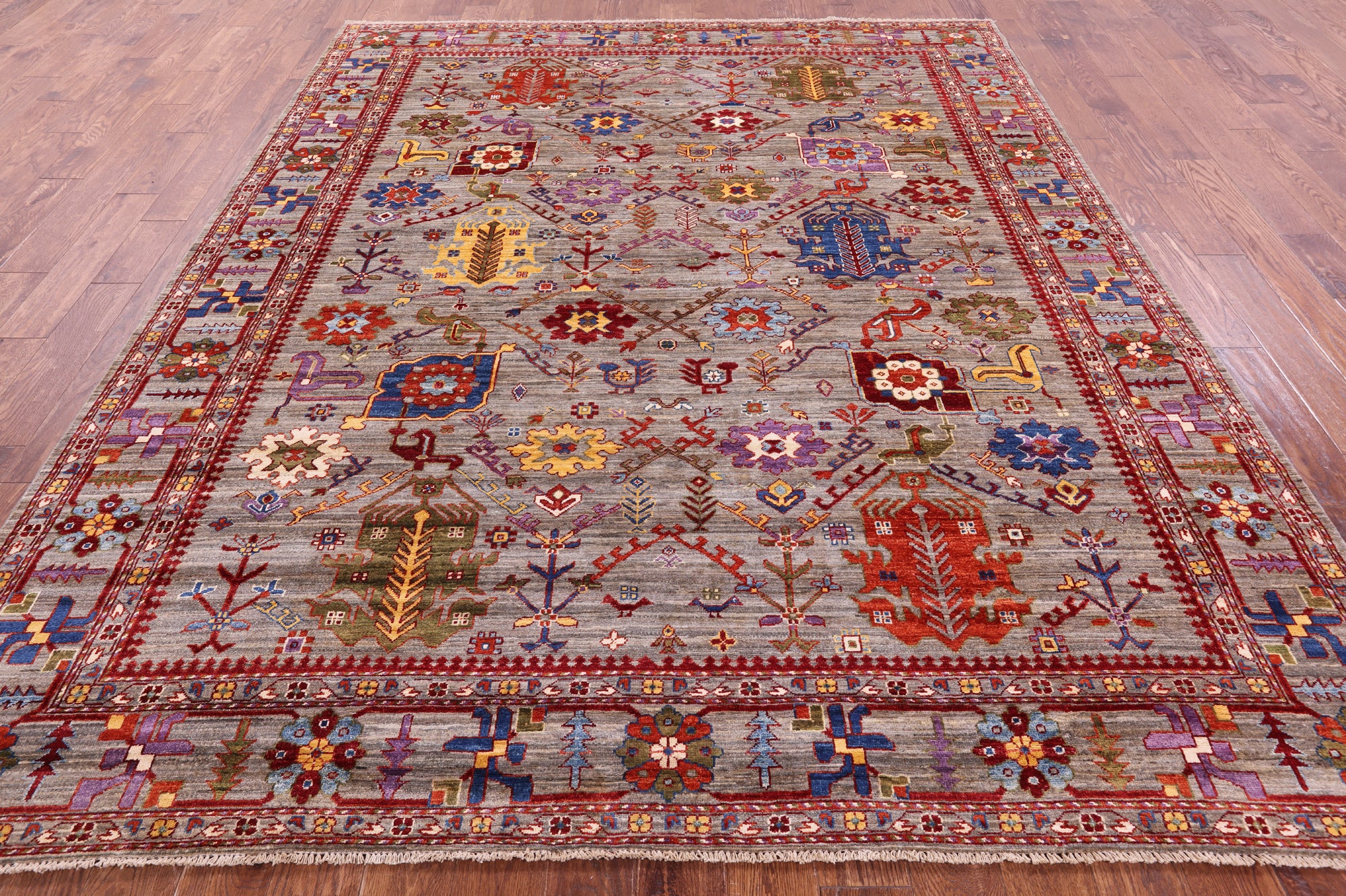 Persian Fine Serapi Hand Knotted Wool Rug - 8' 2" X 9' 11" - Golden Nile
