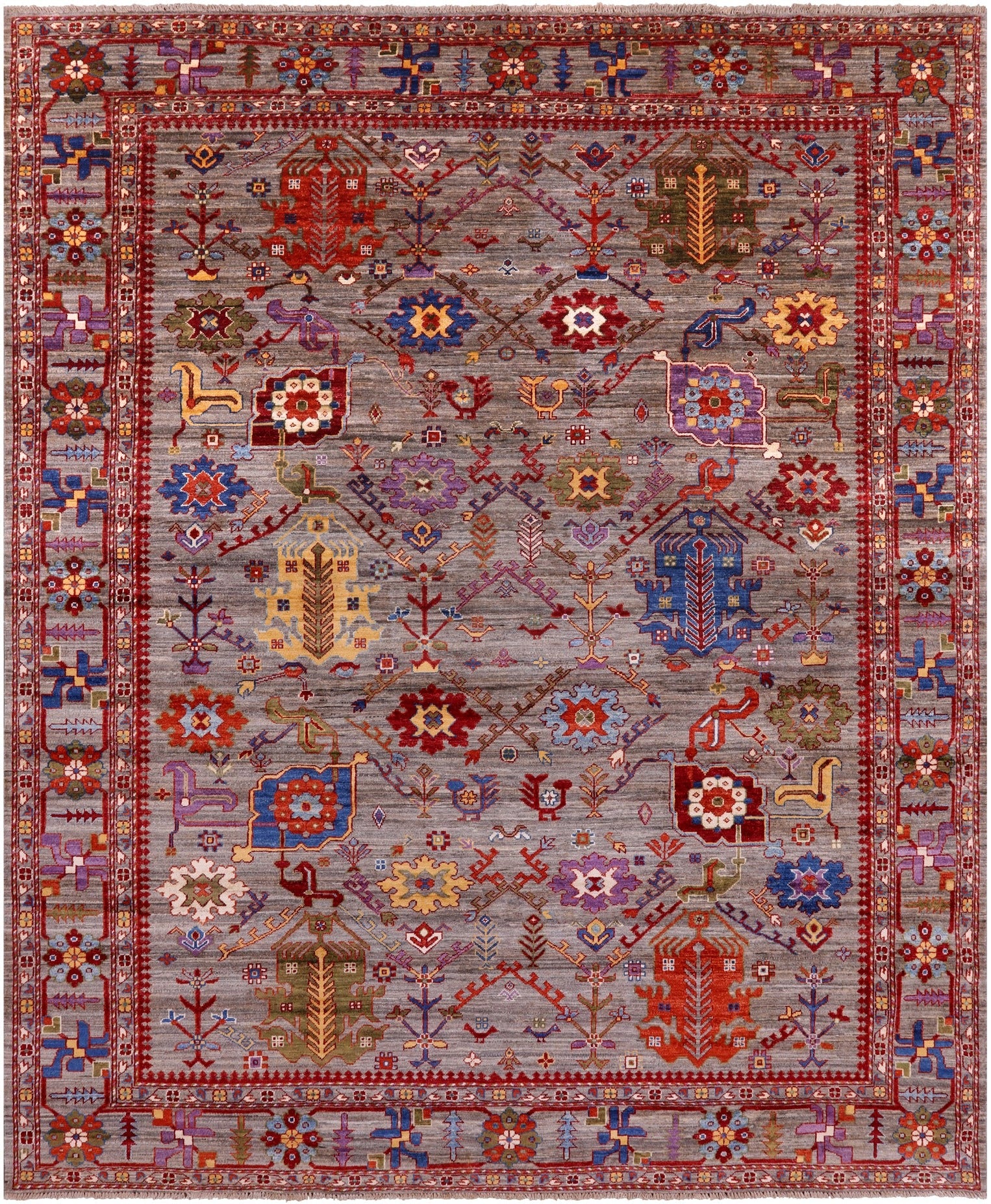 Persian Fine Serapi Hand Knotted Wool Rug - 8' 2" X 9' 11" - Golden Nile