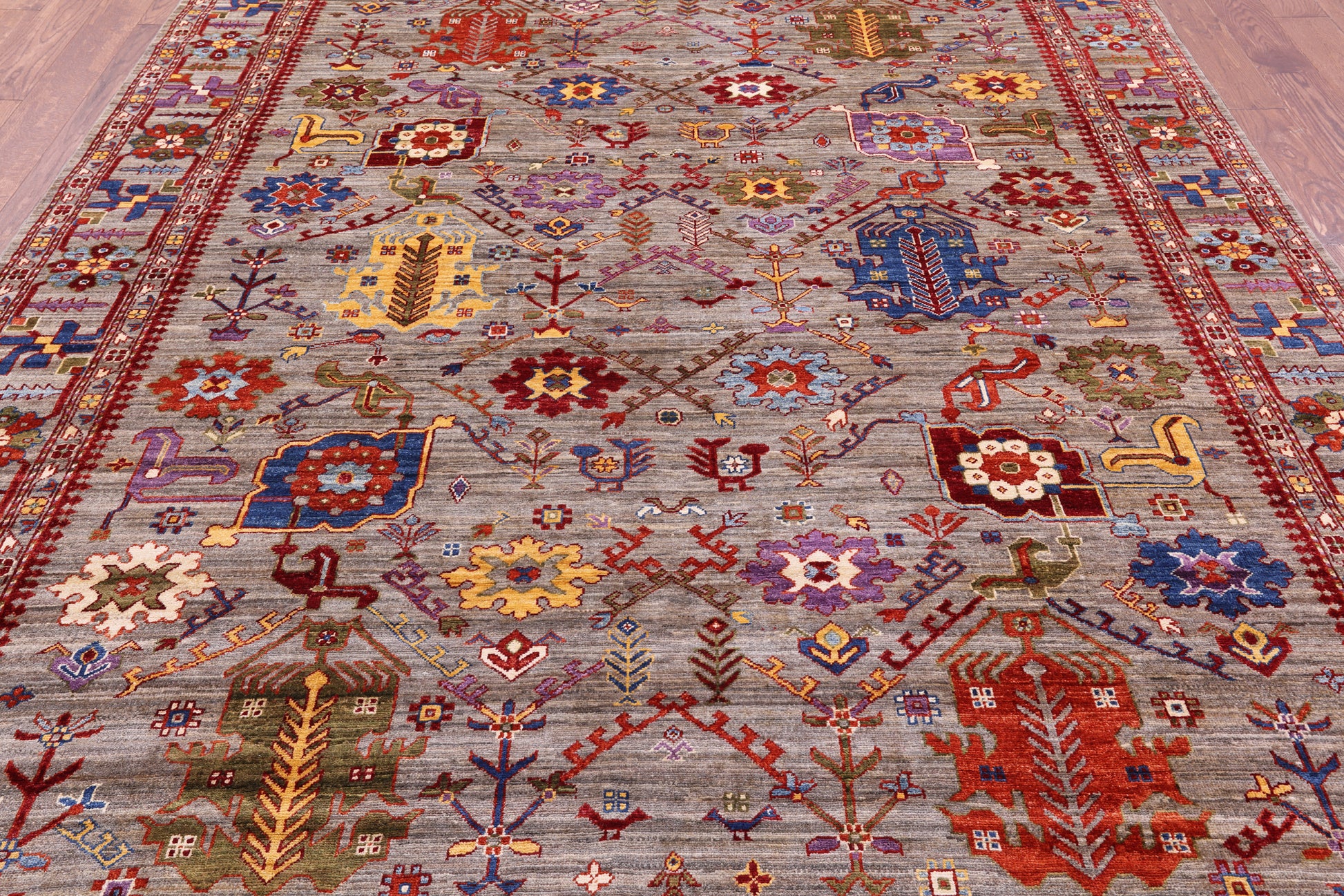 Persian Fine Serapi Hand Knotted Wool Rug - 8' 2" X 9' 11" - Golden Nile