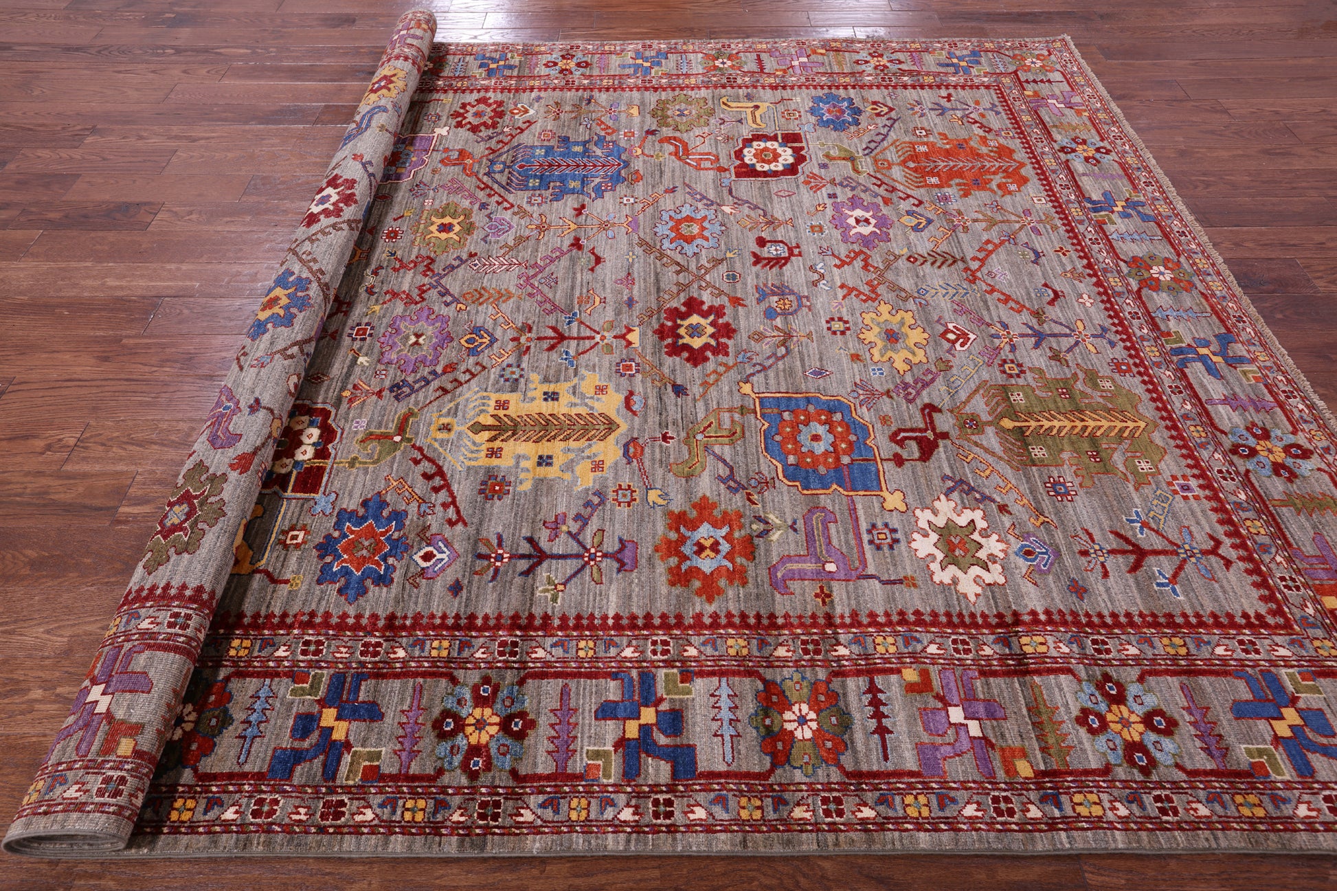Persian Fine Serapi Hand Knotted Wool Rug - 8' 2" X 9' 11" - Golden Nile