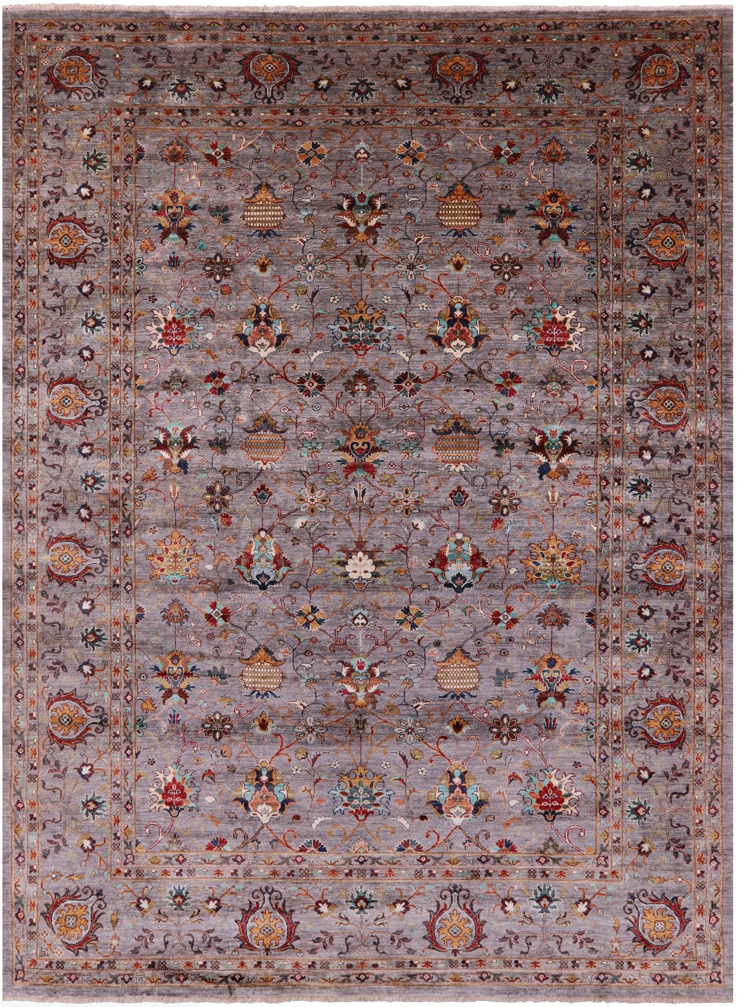 Peshawar Hand Knotted Wool Rug - 8' 9" X 12' 2" - Golden Nile