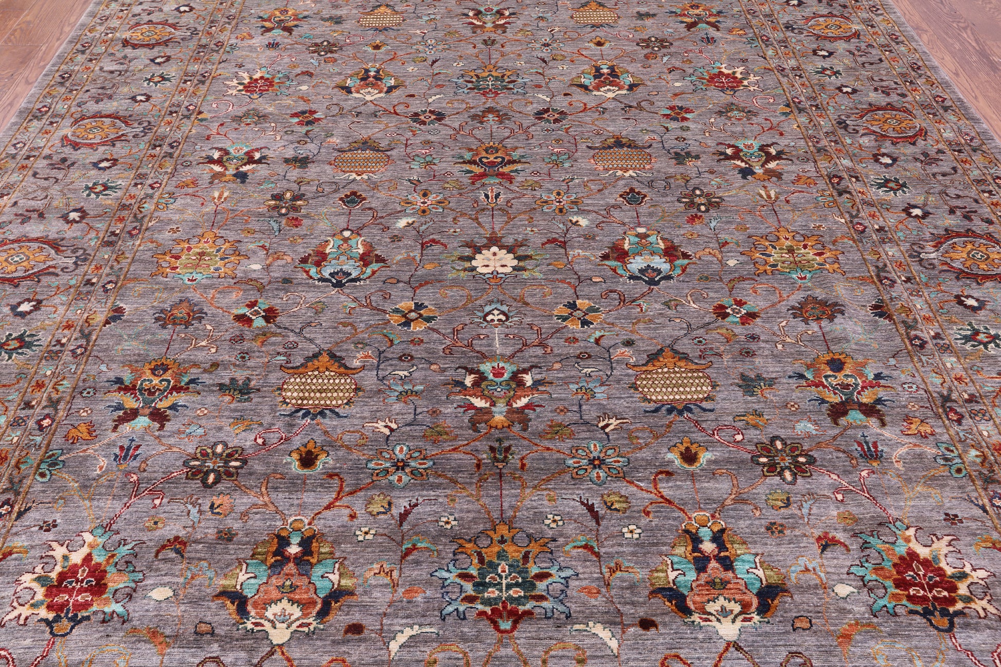 Peshawar Hand Knotted Wool Rug - 8' 9" X 12' 2" - Golden Nile