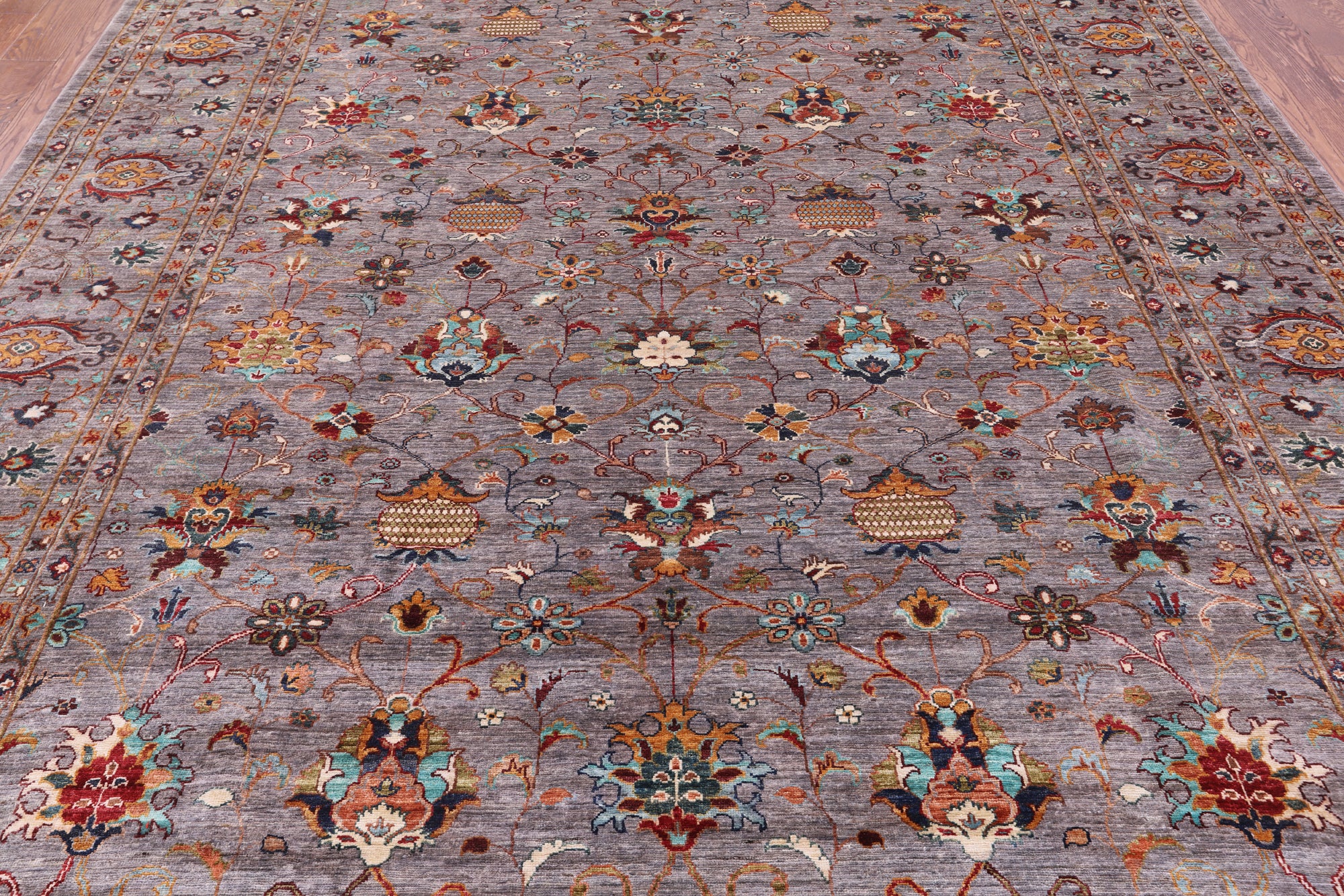 Peshawar Hand Knotted Wool Rug - 8' 9" X 12' 2" - Golden Nile