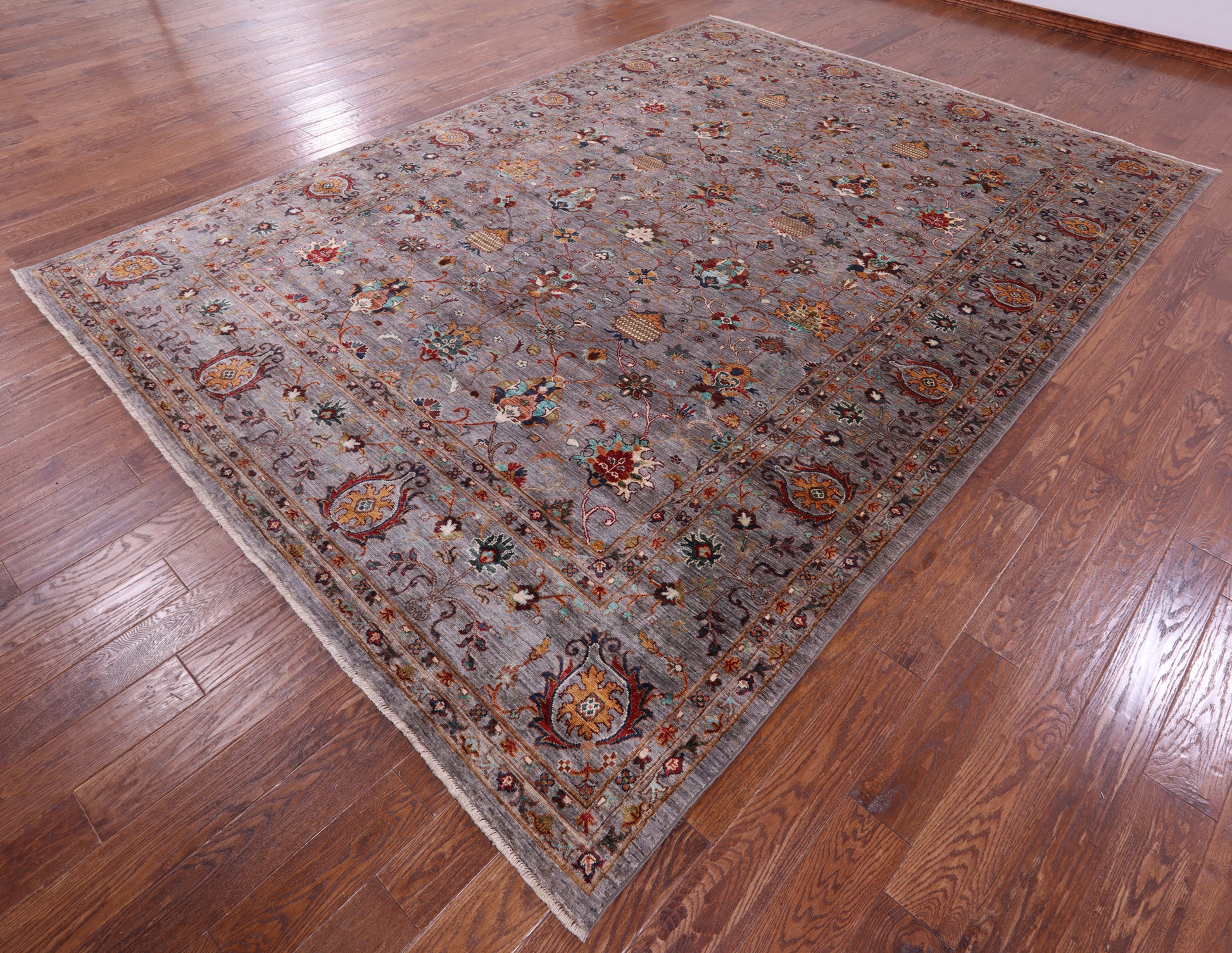 Peshawar Hand Knotted Wool Rug - 8' 9" X 12' 2" - Golden Nile