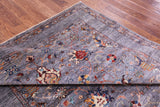 Grey Peshawar Hand Knotted Wool Rug - 6' 9" X 9' 9" - Golden Nile