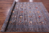 Grey Peshawar Hand Knotted Wool Rug - 6' 9" X 9' 9" - Golden Nile