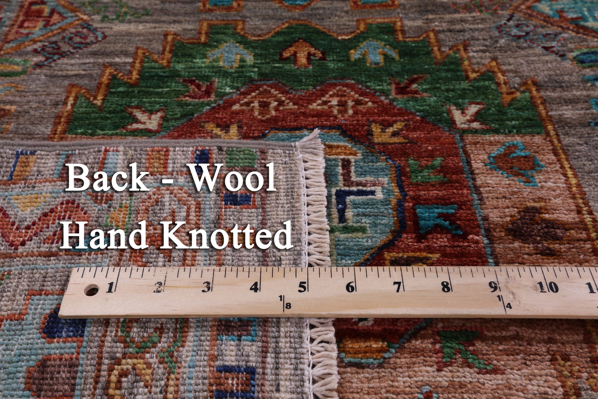 Turkmen Ersari Hand Knotted Wool Rug - 6' 9" X 9' 9" - Golden Nile
