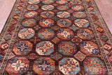 Brown Turkmen Ersari Handmade Wool Rug - 5' 2" X 6' 10" - Golden Nile