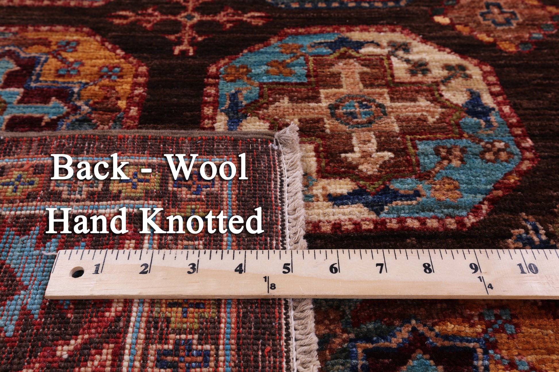Brown Turkmen Ersari Handmade Wool Rug - 5' 2" X 6' 10" - Golden Nile