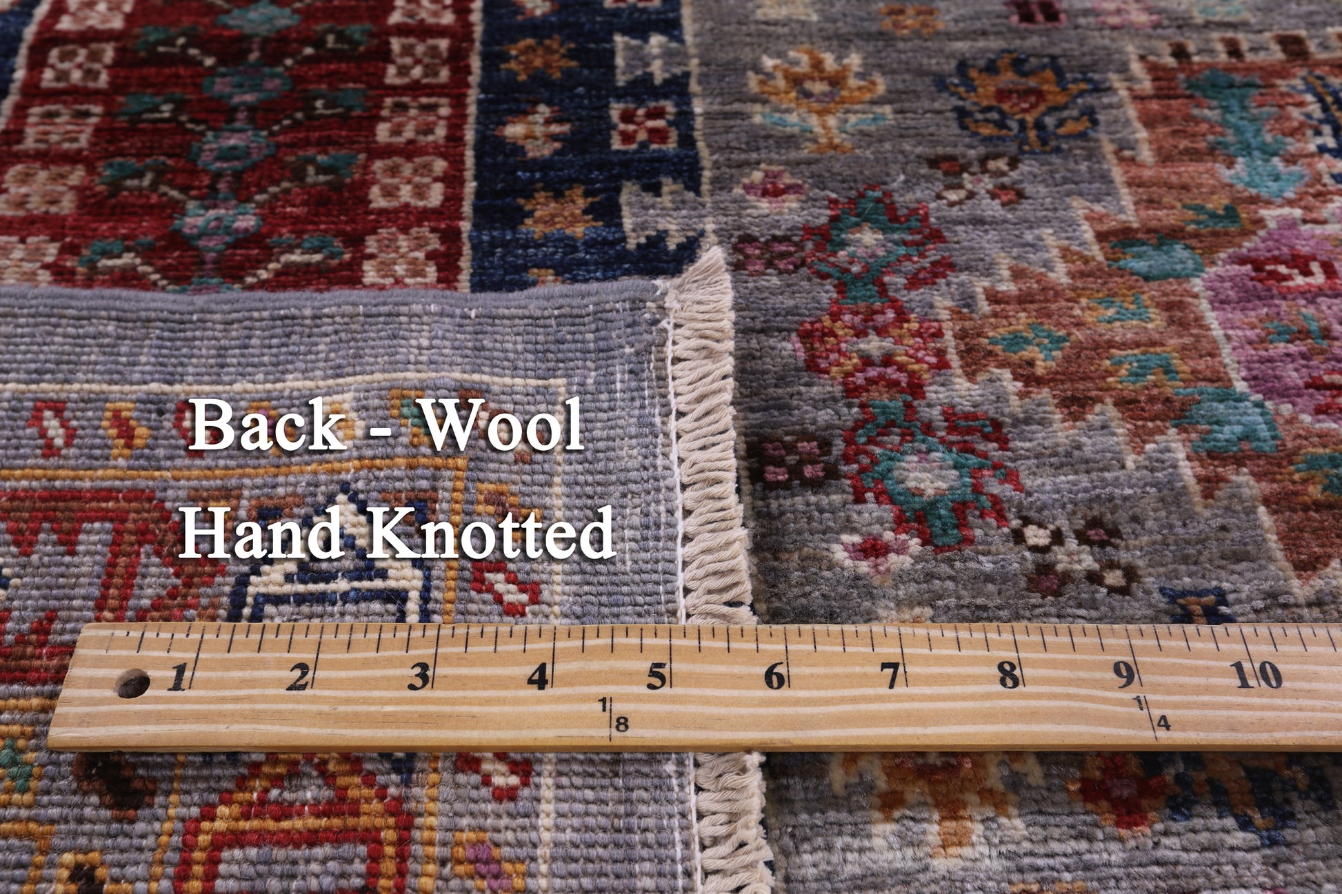Grey Turkmen Ersari Handmade Wool Rug - 5' 1" X 6' 5" - Golden Nile