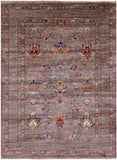 Peshawar Hand Knotted Wool Rug - 5' 1" X 6' 10" - Golden Nile