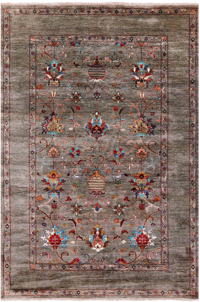 Peshawar Hand Knotted Wool Rug - 5' 8" X 8' 3" - Golden Nile