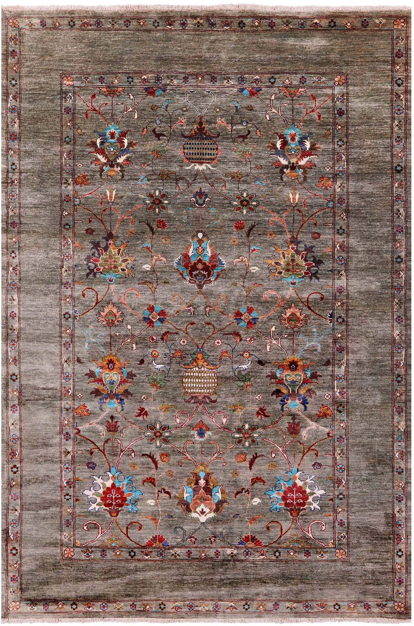 Peshawar Hand Knotted Wool Rug - 5' 8" X 8' 3" - Golden Nile