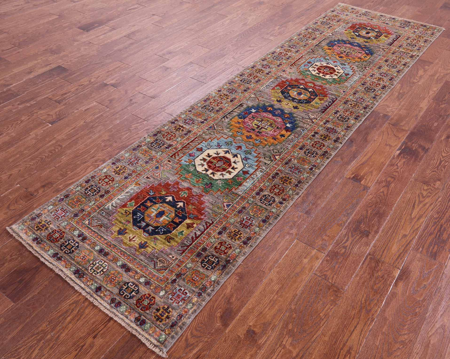 Turkmen Ersari Hand Knotted Wool Runner Rug - 2' 9" X 10' 1" - Golden Nile