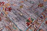 Grey Peshawar Hand Knotted Wool Runner Rug - 2' 11" X 9' 0" - Golden Nile