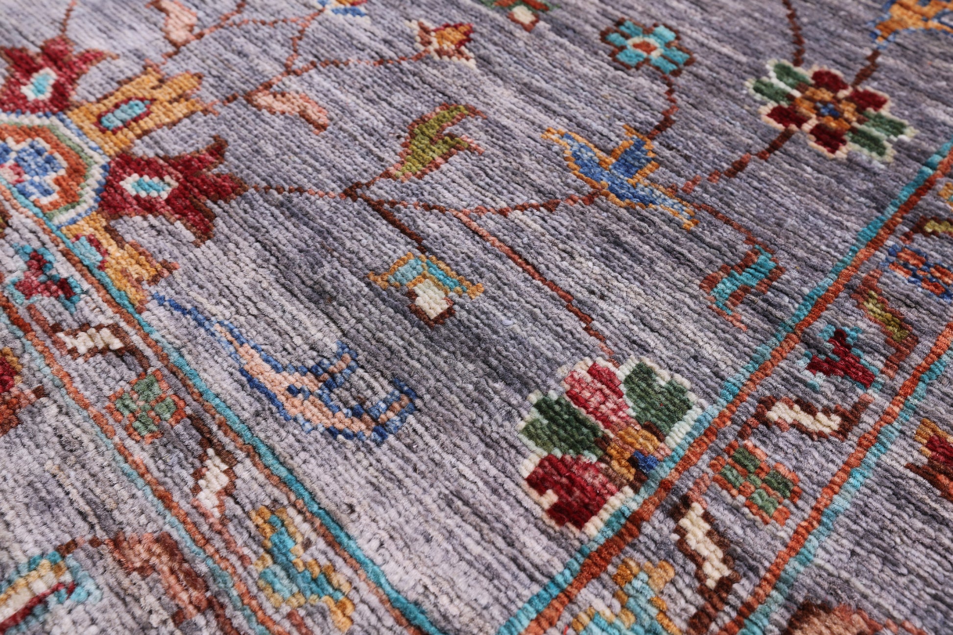Grey Peshawar Hand Knotted Wool Runner Rug - 2' 11" X 9' 0" - Golden Nile