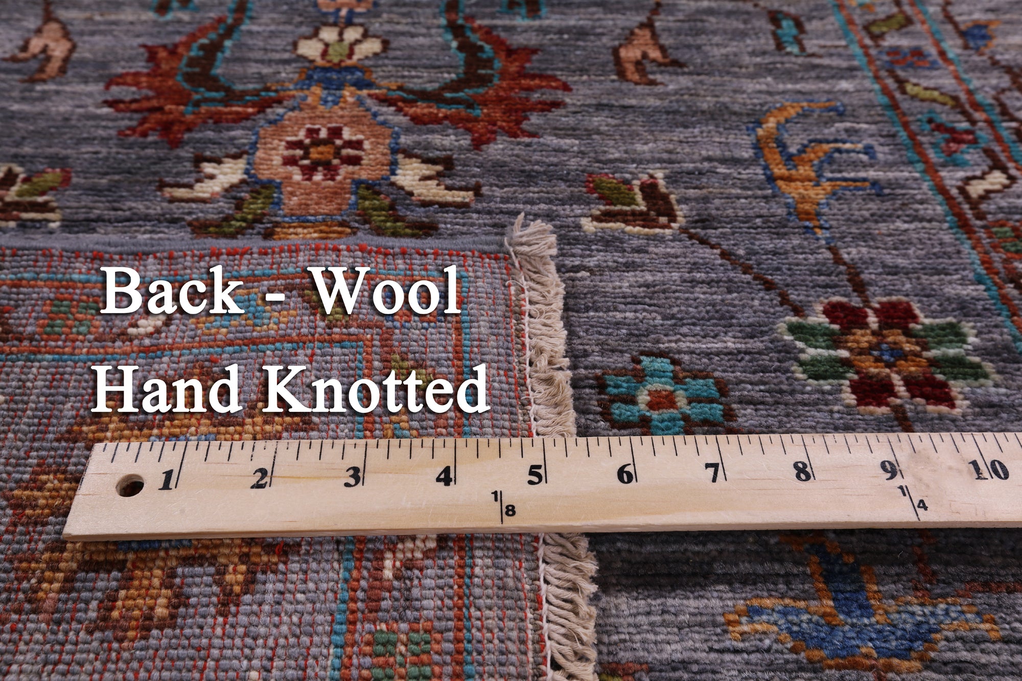 Grey Peshawar Hand Knotted Wool Runner Rug - 2' 11" X 9' 0" - Golden Nile