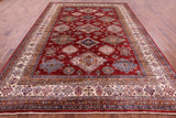 Red Super Kazak Hand Knotted Wool Rug - 8' 8" X 11' 11" - Golden Nile