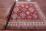Red Super Kazak Hand Knotted Wool Rug - 8' 8" X 11' 11" - Golden Nile