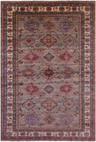 Super Kazak Hand Knotted Wool Rug - 8' 0" X 11' 7" - Golden Nile