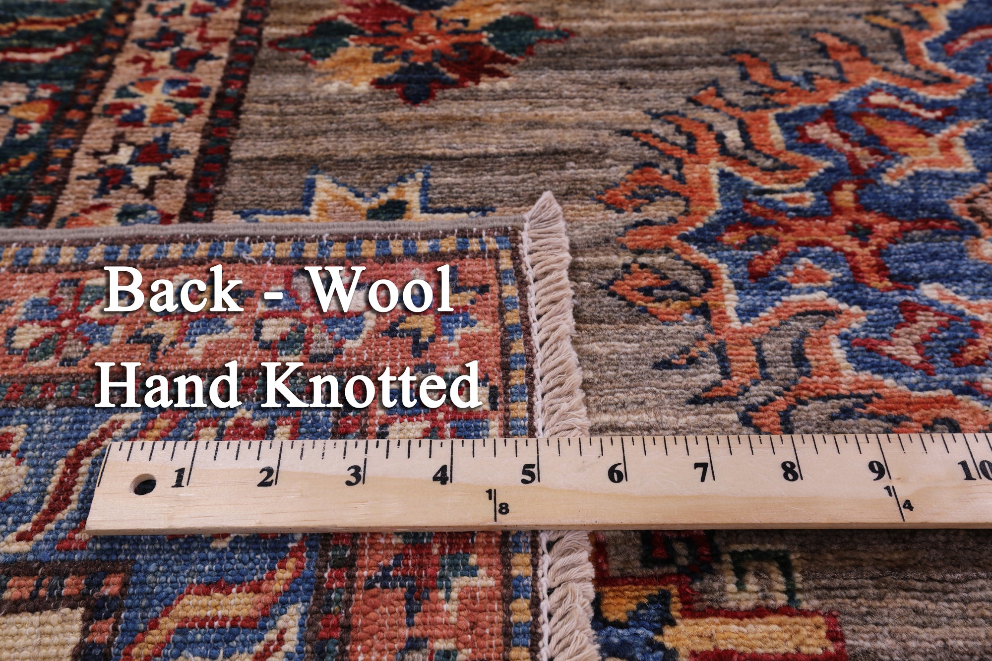 Super Kazak Hand Knotted Wool Rug - 8' 0" X 11' 7" - Golden Nile