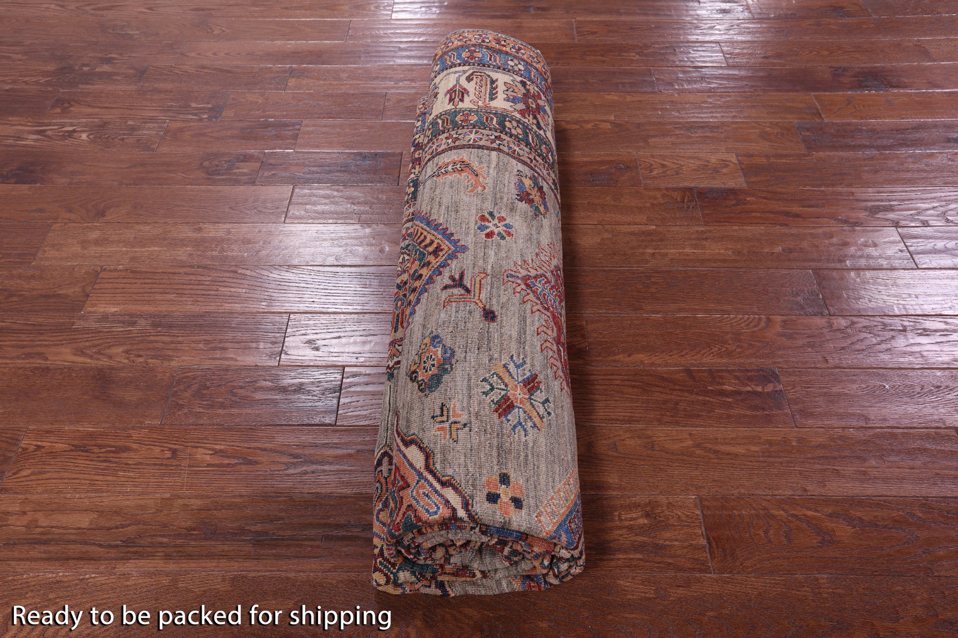 Super Kazak Hand Knotted Wool Rug - 8' 0" X 11' 7" - Golden Nile