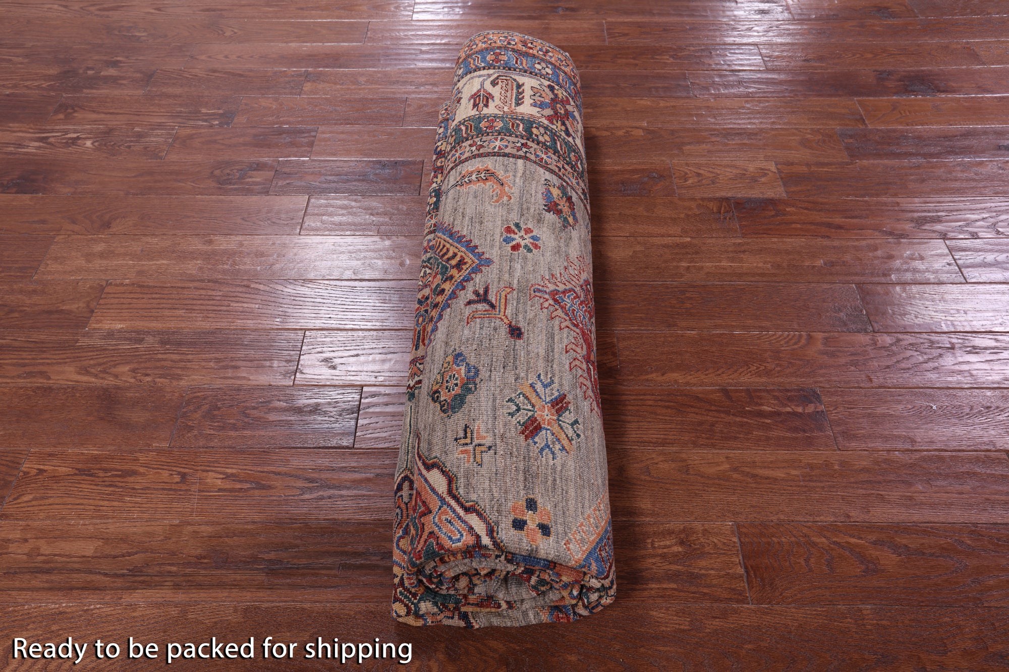 Super Kazak Hand Knotted Wool Rug - 8' 0" X 11' 7" - Golden Nile