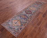 Grey Super Kazak Hand Knotted Wool Runner Rug - 2' 8" X 10' 3" - Golden Nile