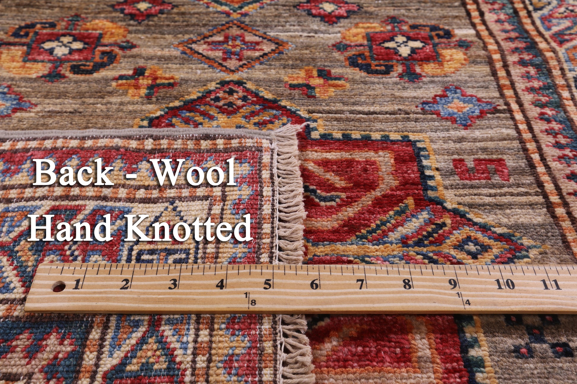 Super Kazak Hand Knotted Wool Runner Rug - 2' 6" X 10' 2" - Golden Nile