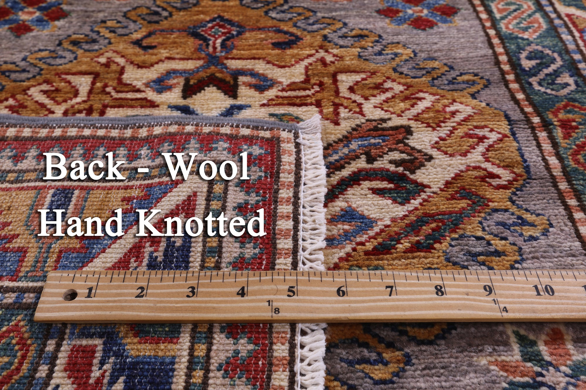 Grey Super Kazak Hand Knotted Wool Runner Rug - 2' 8" X 9' 0" - Golden Nile