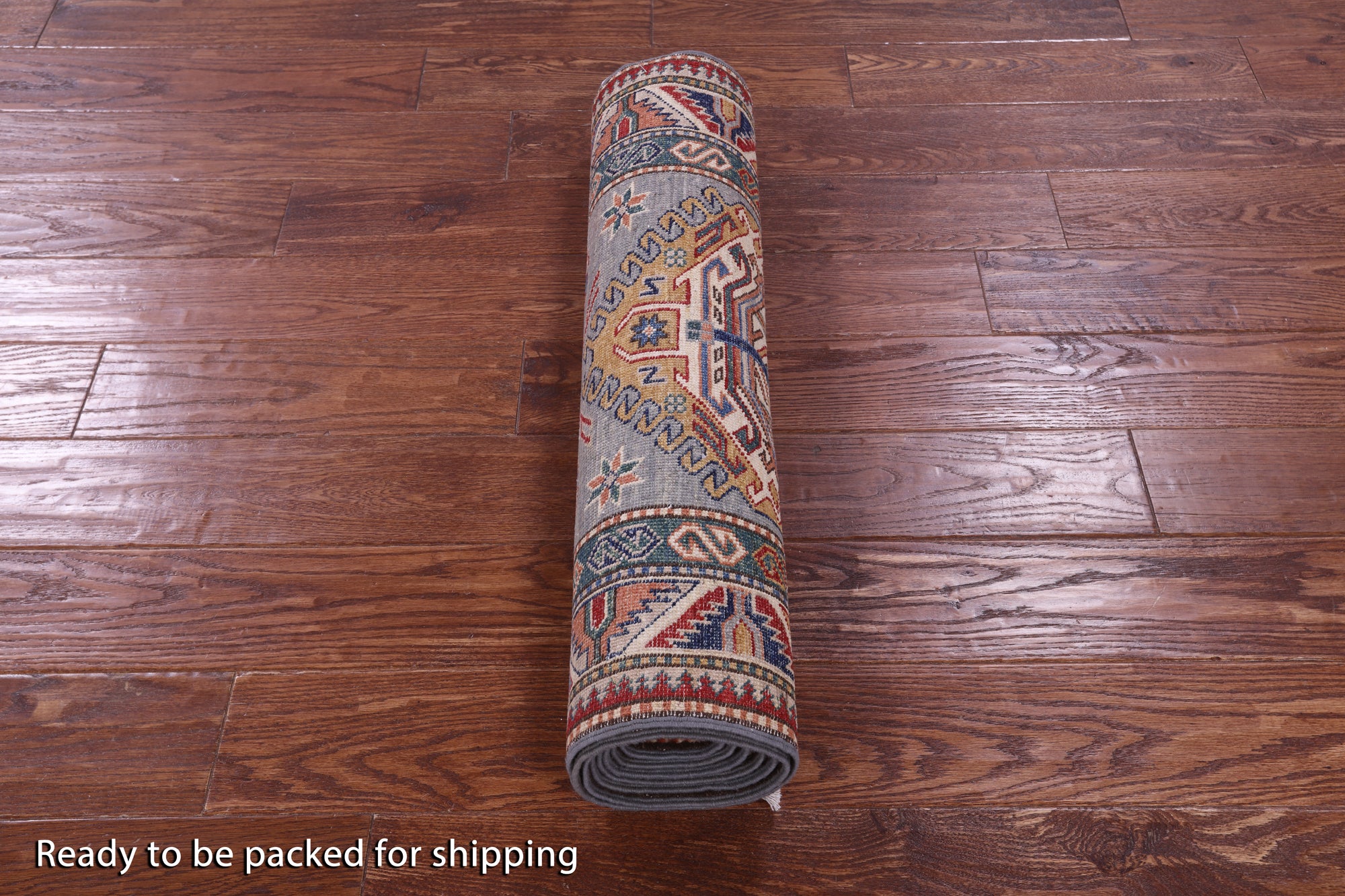 Grey Super Kazak Hand Knotted Wool Runner Rug - 2' 8" X 9' 0" - Golden Nile