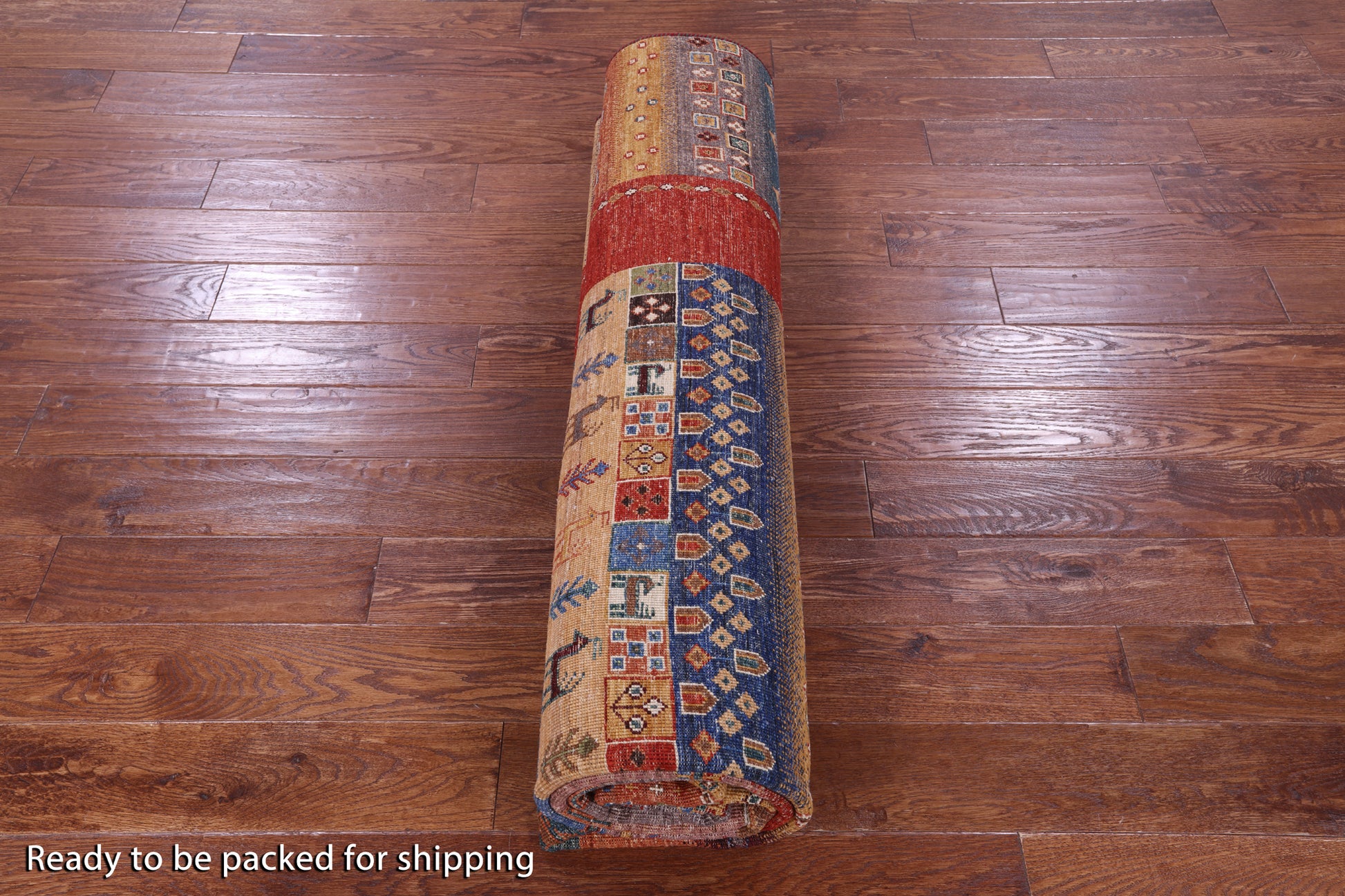 Persian Tribal Gabbeh Hand Knotted Wool Rug - 8' 1" X 10' 2" - Golden Nile