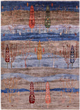 Tribal Persian Gabbeh Hand Knotted Wool Rug - 5' 7" X 7' 9" - Golden Nile