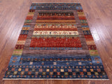 Tribal Persian Gabbeh Hand Knotted Wool Rug - 5' 7" X 8' 0" - Golden Nile