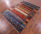 Tribal Persian Gabbeh Hand Knotted Wool Rug - 5' 7" X 8' 0" - Golden Nile