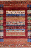 Tribal Persian Gabbeh Hand Knotted Wool Rug - 6' 7" X 9' 10" - Golden Nile