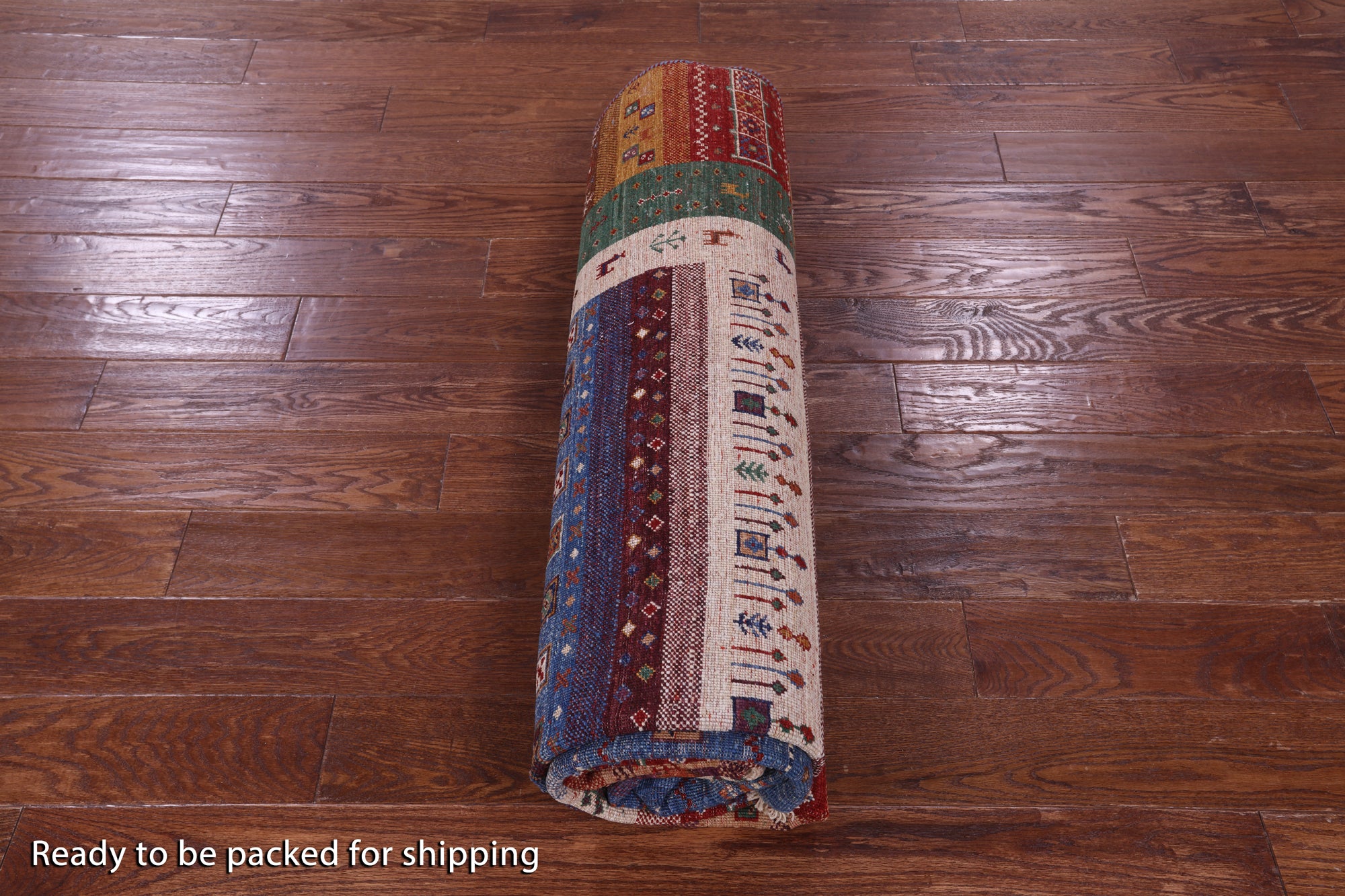 Persian Gabbeh Tribal Hand Knotted Wool Rug - 6' 11" X 9' 10" - Golden Nile